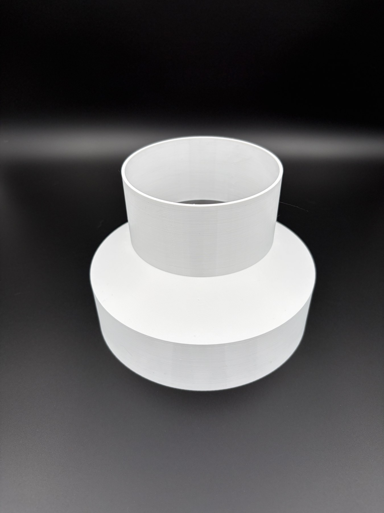 Ventilacijski adapter 150 na 100 mm, bočni pogled